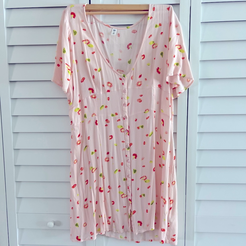 BP Nordstrom Woman’s Pink Floral Babydoll Dress